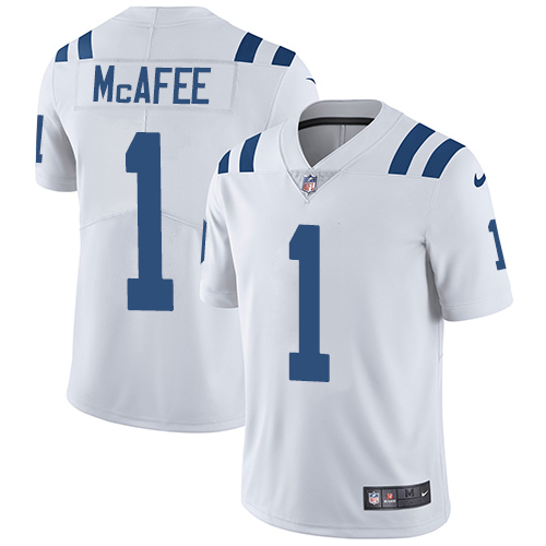 Indianapolis Colts 1 Limited Pat McAfee White Nike NFL Road Men Vapor Untouchable jerseys